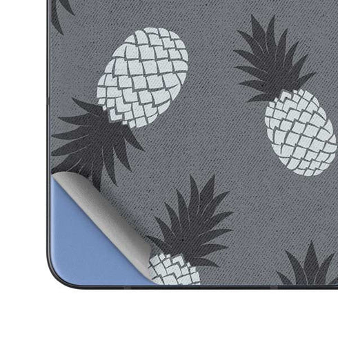Black and White Pineapples Galaxy Z Fold5 5G Skin